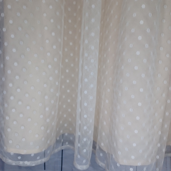 Lulus Yours Evermore Cream Swiss Dot Ruffled Midi Dress NWT - Picture 6 of 16